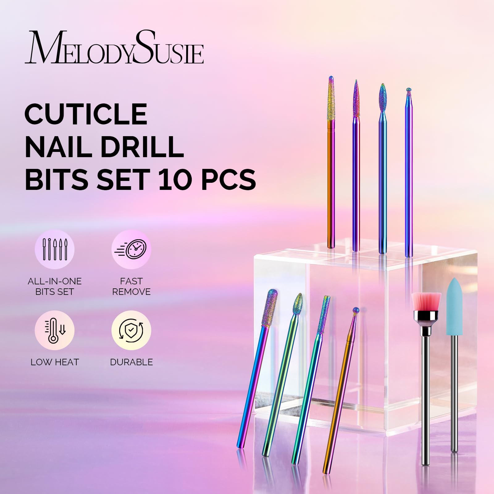 Amazon.com: MelodySusie 10pcs Nail Drill Bits Diamond Cuticle Set